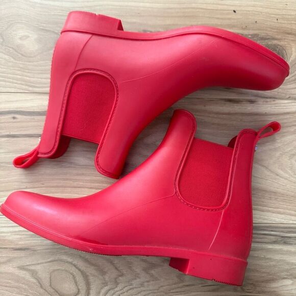 SAM EDELMAN | Tinsley Red Ankle Rain Chelsea Boots Booties Rubber | Size 9 - Picture 6 of 9